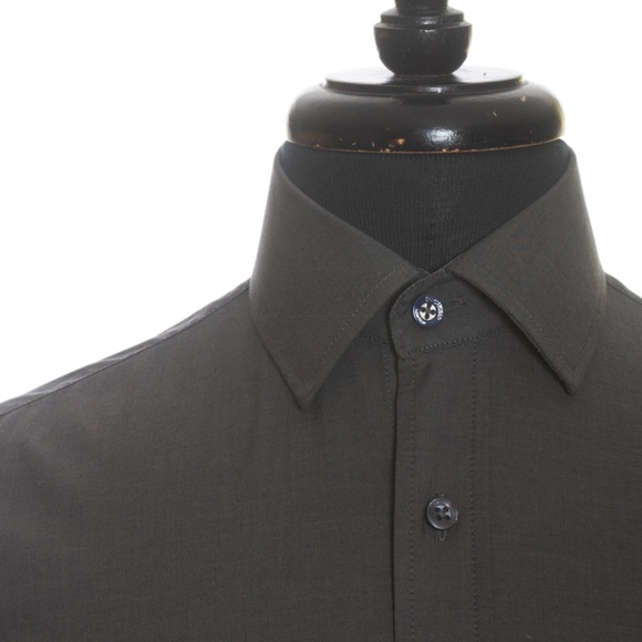 Duchamp London NWT Dark Grey Tailored Fit Shirt 15 - Picture 4 of 5